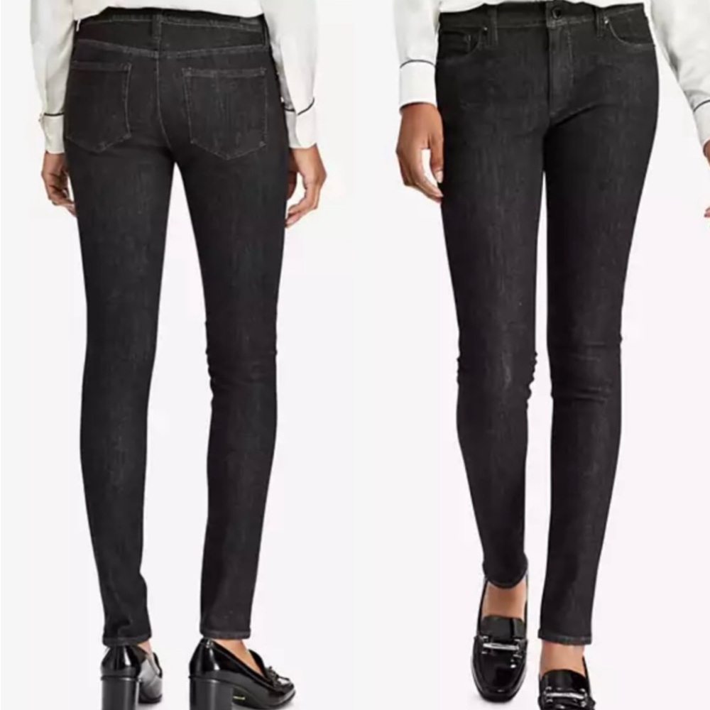 🔥NWOT Lauren Ralph Lauren Premier Skinny Dark Wash Black Jeans Women Size 14W